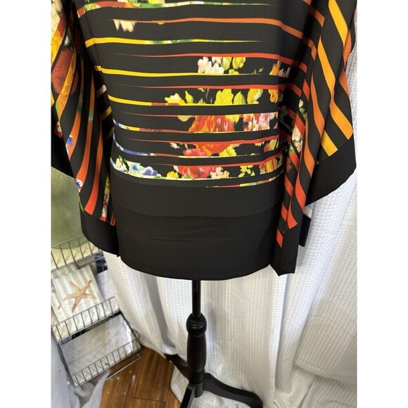 Joseph Ribkoff 6 Bright Colorful High Low Tunic Top Kimono Cold Shoulder Sleeves - Picture 8 of 9
